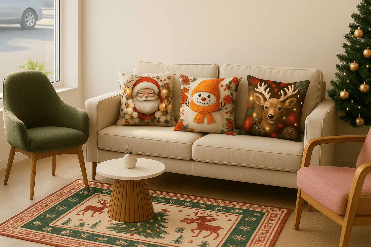 Nuevas Fundas de Cojines Navideños LED Merry Christmas™