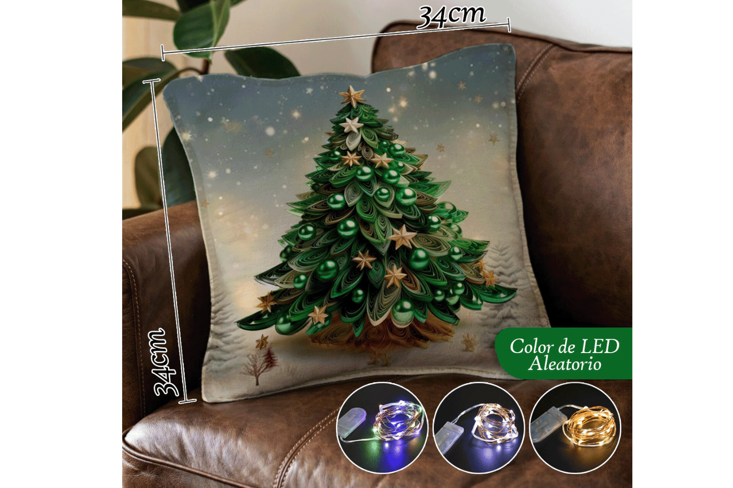 Nuevas Fundas de Cojines Navideños LED Merry Christmas™